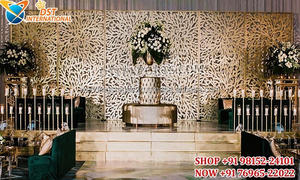 Punjabi แผงประตูสำหรับฉากหลังเวทีงานแต่งงานแผงเวทีสีทองสำหรับรับงานแต่งงานแผงฉากหลังประตูทรงโบราณ - Product Image 4