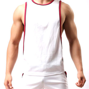 High Quality 100% Polyester Knitted Casual Breathable Quick Dry Gym <b>Singlet</b> with Customized Color/Logo Embroidery OEM Service - Product Image 2