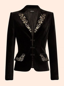 BEAUTIFUL & STYLISH JACKET ON VELVET WITH EMBELLISH OF BEAUTIFUL CRYSTAL BEADS,GLASS STONE WORK @ 2022 - Product Image 2