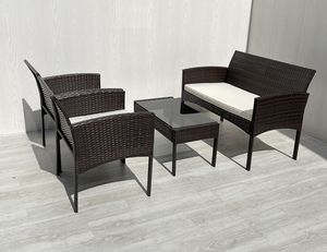 Modern 4-Piece Rattan Sofa Set with <b>Cushions</b> for Hotel & <b>Outdoor</b> Use Durable & <b>Waterproof</b> - Product Image 3