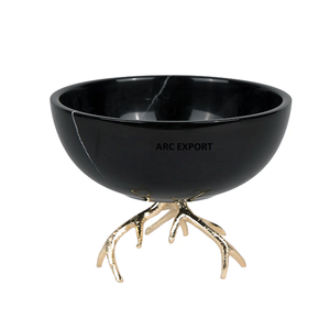 New Arrival Fancy Beaded Black Color Bowls With Gold Color Bowl Standard Design Stand Cafe Events and Resorts Food Serving Bowls - Product Image 2