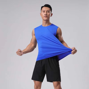 เสื้อแขนกุดสำหรับผู้ชายเสื้อแขนกุดสำหรับออกกำลังกายเสื้อกล้ามสีดำแบบปรับแต่งโลโก้ได้ตามต้องการแนวสตรีท - Product Image 1