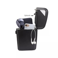Caja de Seguridad Portátil Mini ABA, Caja de Seguridad de Viaje con Combinación de Llaves, Modelo ARV-S008, Negro/Blanco