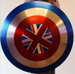 Escudo de diseño de estrella de acero inoxidable Nuevo Escudo de Marvel moderno plateado y rojo en escudo de metal en precio barato al por mayor - Product Image 3