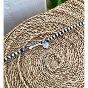 สร้อยคอไข่มุกเงินแท้ 3 มม. สไตล์นาวาโฮ เครื่องประดับหรูหราและสง่างาม - Product Image 4