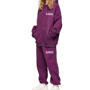 Ensemble 2 pièces sur mesure pour femme, survêtement en molleton de coton oversize, tenue de sport comprenant un sweat-shirt, un pantalon de survêtement, un ensemble de survêtement de détente - Product Image 5