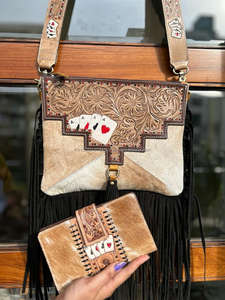 Nuevo bolso de mano de piel de vaca hecho a mano Real Western para mujer, bolso de noche elegante y embrague de piel con herramientas, Conjunto Combinado único - Product Image 2