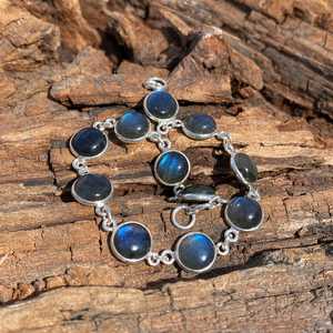 Handmade Labradorite <b>Bracelet</b> <b>925</b> Sterling <b>Silver</b> Womens Jewelry 8 Inch Adjustable Unique Fashion Gift For Women <b>Men</b> - Product Image 3