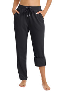 กางเกงวอร์มผ้าแคนวาสทรงตรงสำหรับผู้หญิง สไตล์ลำลอง เหมาะสำหรับฤดูหนาว ใส่สบาย ระบายอากาศได้ดี เอวกลาง มีกระเป๋า - Product Image 4