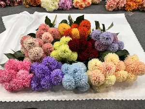 Flores artificiales de bola de imitación flores de crisantemo para decoraciones de boda
