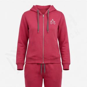 Conjunto Deportivo de Invierno 2025 para Mujer, Chándal con Logotipo Personalizado, 2 Piezas, Sudadera con Doble Cremallera y Pantalones Deportivos de Pierna Ancha para Gimnasio - Product Image 1