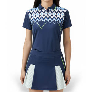 Women Golf Uniform Premium <b>Stretch</b> Polo Top and <b>Skirt</b> Outfit for Professional Ladies Golf and Practice - Product Image 1