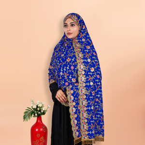 Hiyab Premium de Georgette para Mujer con Bordado Intenso y Lentejuelas, con Cuentas, Borde de Encaje Latkan para Ocasiones Especiales - Product Image 5