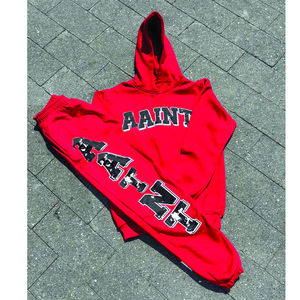 ชุดวอร์ม100% มีฮู้ดและกระดิ่งสำหรับผู้ชายชุดวอร์มผ้าคอตตอนพิมพ์ลายหน้าจอโลโก้แบบกำหนดเอง - Product Image 6