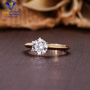 Lab-Stone 1,25 TDW Anillo de oro amarillo de diamante de corte redondo Impresionante COLOR DE LA EF-VS - Product Image 2