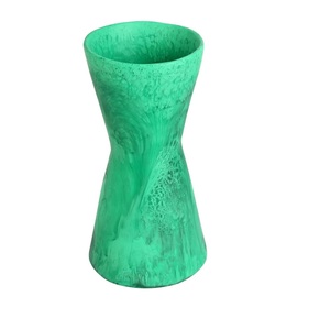 Vase nordique moderne personnalisable en céramique et en porcelaine, design évidé de luxe avec surface rugueuse, fleur en résine de style Art déco - Product Image 4