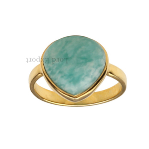 แหวนพลอยอเมซอนสีเขียวธรรมชาติขนาด18K โรเดียมขนาด12มม. แหวนรูปหัวใจน่ารักสำหรับ925ผู้หญิงเครื่องประดับมีฝาปิดอัญมณีสีเงิน - Product Image 2