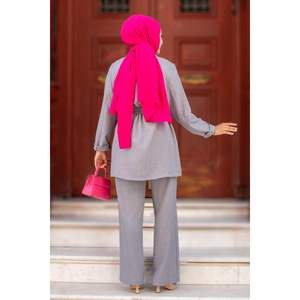 Blazer Jacket Hijab Traje de 2 piezas Gris - Product Image 3