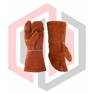 Fire Fighter Leather <b>Gloves</b> Professional Golden Kevlar Stitched Anti-Static Tear-Resistant Fire Resistant Silicone-free - Product Image 4