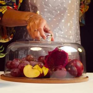 Soporte para Pastel de Madera Natural, Fabricante al por Mayor, Mejor Precio, Cubierta de Cristal, Hecho a Mano, Reutilizable, para Servir Postres - Product Image 5