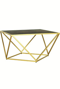 โต๊ะกาแฟกรอบสีทองรูปทรงเรขาคณิตทำจากไม้สีดำทันสมัยสำหรับเฟอร์นิเจอร์บ้านสำหรับห้องนั่งเล่นวิลล่าร้านอาหาร - Product Image 3