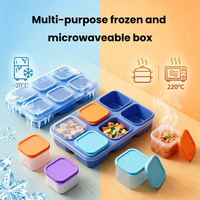 Boîte de rangement alimentaire en PP, boîte à bento, boîte à repas complémentaire, boîte à lunch à six compartiments, contenants amovibles avec fourchette et cuillère