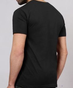 Men's Custom 100% Cotton Knitted O-Neck Front Logo Breathable Quick Dry 220g Short Sleeve Regular Fit T-<b>Shirt</b> - Product Image 4