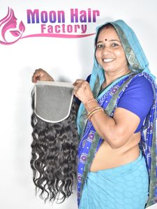 Produit incroyable, meilleur en vente en Inde avec fermeture d'excellente qualité 7*7 cheveux humains indiens ondulés, disponible à un prix abordable - Product Image 3