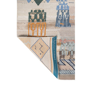 Tapis géométrique noué à la main Freedom Manchaha en laine et soie de bambou, épaisseur 10 mm, forme rectangulaire pour salon et couloir - Les-8051 Gris Noir - Product Image 5