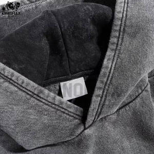 New Latest Basics Cotton Blended High Quality Casual Winter With Own Logo Collar Hooded Men Clothing Acid Wash Hoodies For Sale - Product Image 2