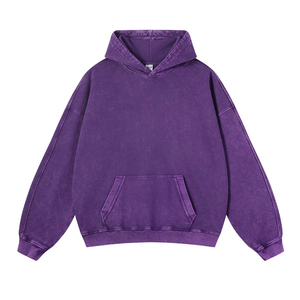 Sudadera con Capucha Extra Grande Personalizada para Hombre, Estilo Desgastado, Lavada al Ácido, 100% Algodón, Felpa, Diseño Sólido, Ropa Urbana, Invierno - Product Image 2