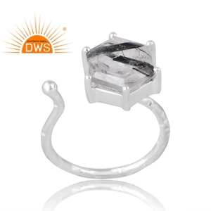 แหวนพลอยอัญมณีสีดำธรรมชาติทำจากเงินสเตอริง925ขายดีเครื่องประดับแบบกำหนดเองสำหรับผู้หญิงของขวัญสำหรับผู้หญิงสำหรับเธอ - Product Image 1