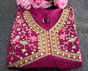 Rayonne de haute qualité brodée Anarkali Kurti 3/4 manches écologique nouvelle mode Streetwear doux lavable-en vrac en gros pour - Product Image 5
