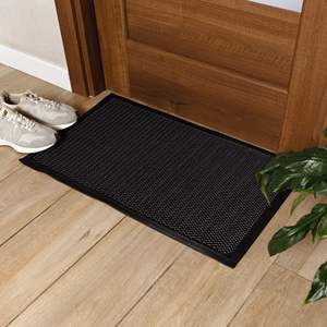 Alfombra de entrada Kolchuga 3D con retención de suciedad, antideslizante, con base de TPE, 60x90 cm, negra - Product Image 1