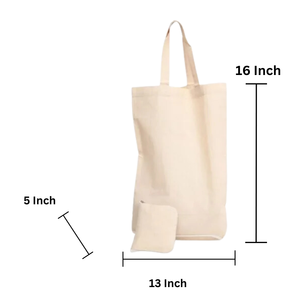 Venta caliente logotipo personalizado bolsa de mano plegable patrón sólido bolsa de compras de lona con asa de algodón producto de tela impresa de la India - Product Image 1