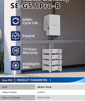 Batteries au lithium LiFePO4 Deye SE-G5.1 Pro-B 51,2 V 100 Ah, série basse tension, durée de vie 6000 cycles, pour la maison, avec supports et empilages