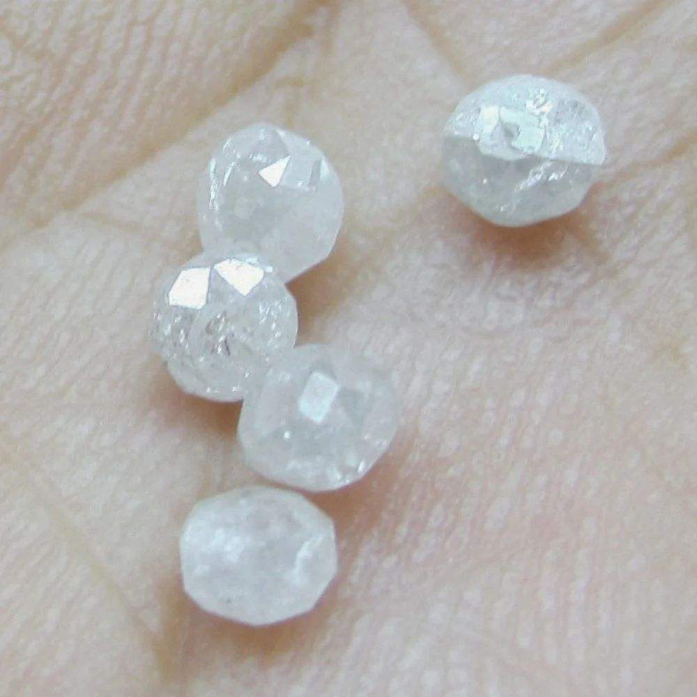 to 3mm Size Natural Loose White Faceted Diamond Beads From India - Main Image