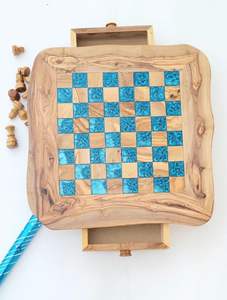 Jeu d'échecs en bois et résine personnalisé |   Finition de bonne qualité, faite à la main |   Vente en gros d'usine, prix de gros - Product Image 2