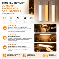 Lampe LED rechargeable à détecteur de mouvement pour armoire, ultra-mince, lampe de nuit à intensité variable pour usage domestique, batterie 15000 mAh, bande autocollante
