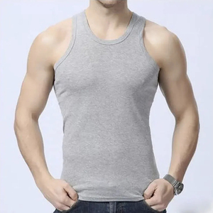 Vêtements de sport pour hommes, débardeur de musculation pour hommes, 100% coton tricoté, tissu respirant décontracté pour hommes - Product Image 3