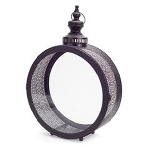 Vente en gros de lanterne ronde décorative en fer, lanterne de pilier de cimetière noir, dessus de table, décoration d'Halloween, artisanat en vrac - Product Image 5