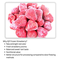 Fraises surgelées IQF en gros, couleur vive, saveur naturelle