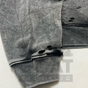 Nouveau style tendance, sweat-shirt uni teint en hiver, délavé, lourd, personnalisable, 100% coton, streetwear, homme, haute qualité - Product Image 3