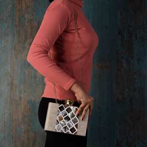 Sac à main de soirée pochette en cristal de luxe pour dames résine étanche léger mode sac de dîner fermeture à glissière chaînes de perles - Product Image 2