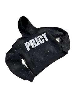 เสื้อมีฮู้ดผู้ชายทรงโอเวอร์ไซส์ทำจากพลอยเทียมมีฮู้ดเสื้อผ้าแนวสตรีทไซส์ผลิตตามสั่ง - Product Image 1