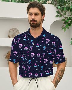 Polo en tissu tricoté respirant pour homme de grande taille Polo de style vintage à manches courtes pour homme - Product Image 5