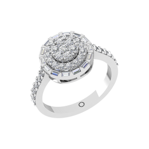 Lujo 950 platino Original VVS D Moissanite Cluster anillo elegante diseño de joyería fina para mujer fiesta de aniversario de boda OEM - Product Image 1