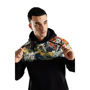 Nouveaux sweats à capuche et sweat-shirts pour hommes 100% coton molletonné Motif uni Impression numérique avec poches kangourou - Product Image 1