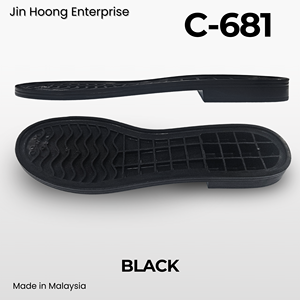 รองเท้า/รองเท้าแตะผู้หญิง จินฮอง รุ่น C-681 พื้น PVC กันลื่น ทนทาน กันน้ำ หนา 18 มม. สีดำ - Product Image 2