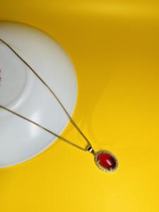 Colgante clásico de oro rosa de 14k con diamante natural, corte brillante redondo, proveedor mayorista, color H I, claridad SI3 I1, certificado GGL - Product Image 2